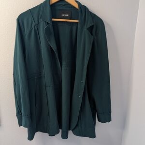 NIC+ZOE 3X Button Front Textured Knit Jacket in Deep Green